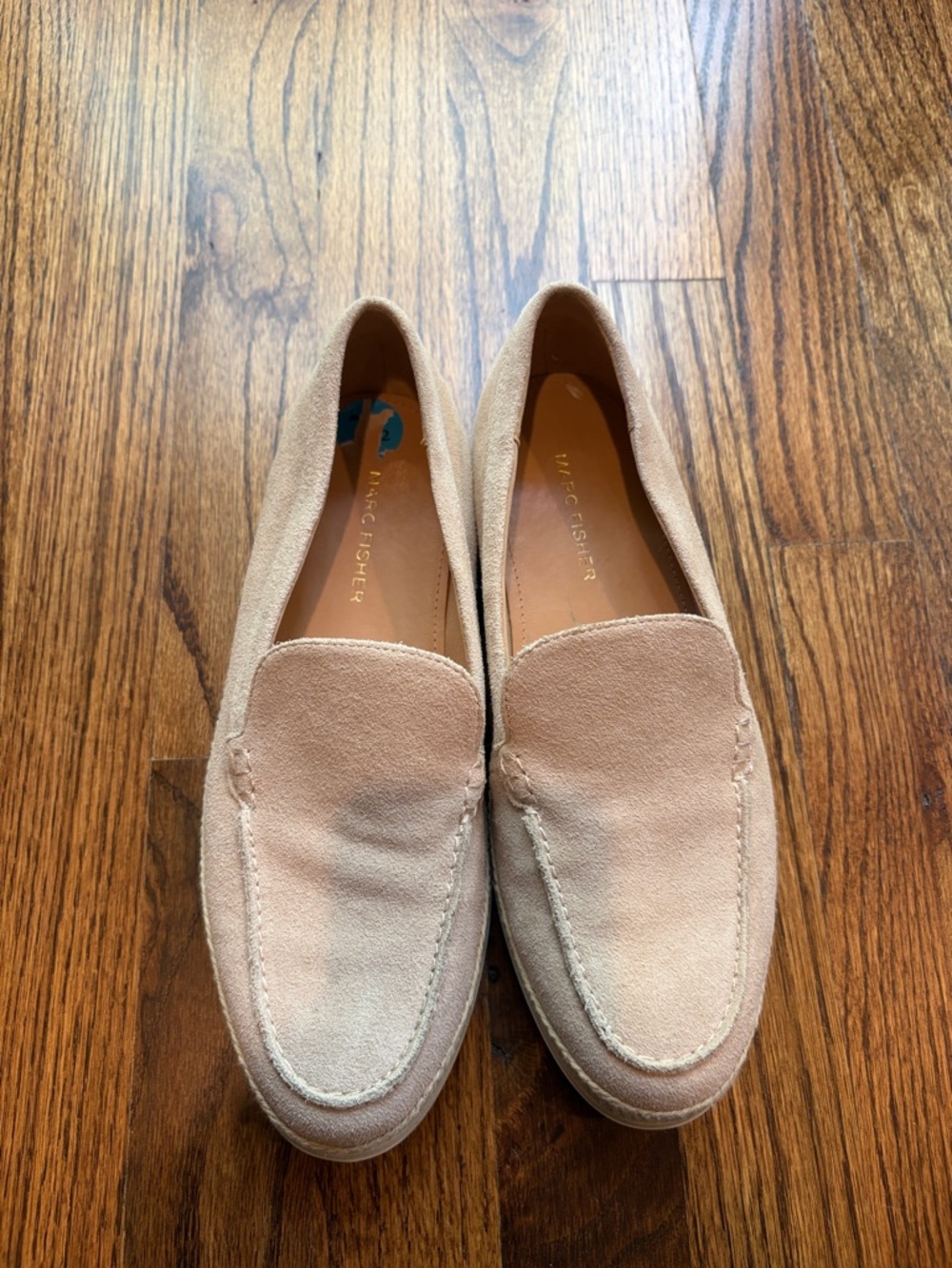 Marc Fisher Women’s Suede Slip-On Loafers in Tan/Beige